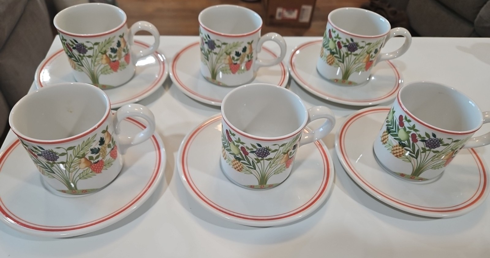 Set Of 6 Flat Demitasse Cup and Saucer Bon Appetit by VILLEROY & BOCH