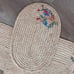 Vintage Set of 4 NWT Woven Embroidered Flowers Oval Placemats 13” x 19”