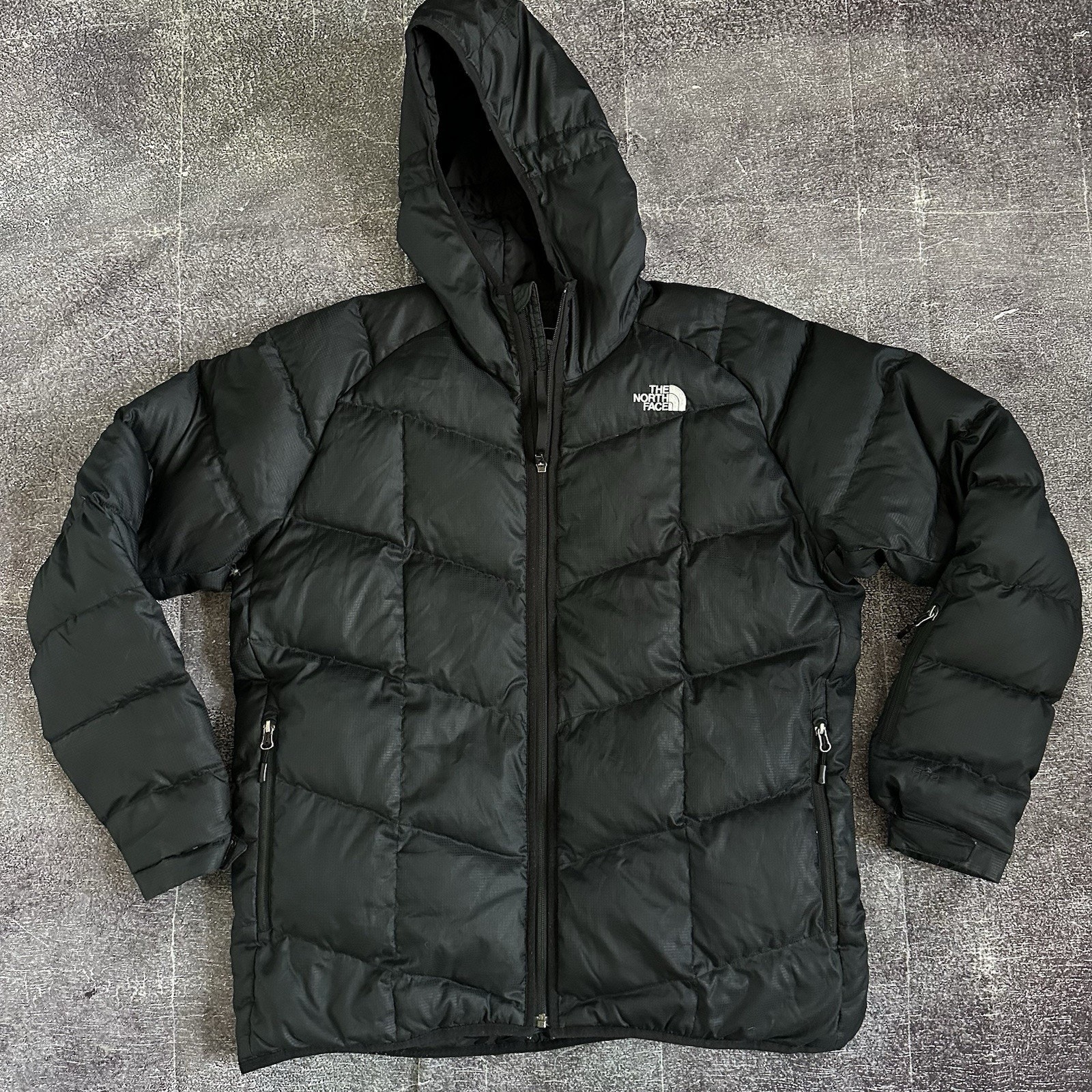 Men's The North Face Black Gatebreak Down Zip Up Hooded Puffer Coat Jacket Sz L