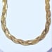 Braided Twisted Gold Plated Herringbone Snake Necklace Matching Bracelet Set