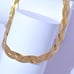 Braided Twisted Gold Plated Herringbone Snake Necklace Matching Bracelet Set