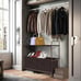 3-Tier Closet Storage with 2 Drawers, Brown