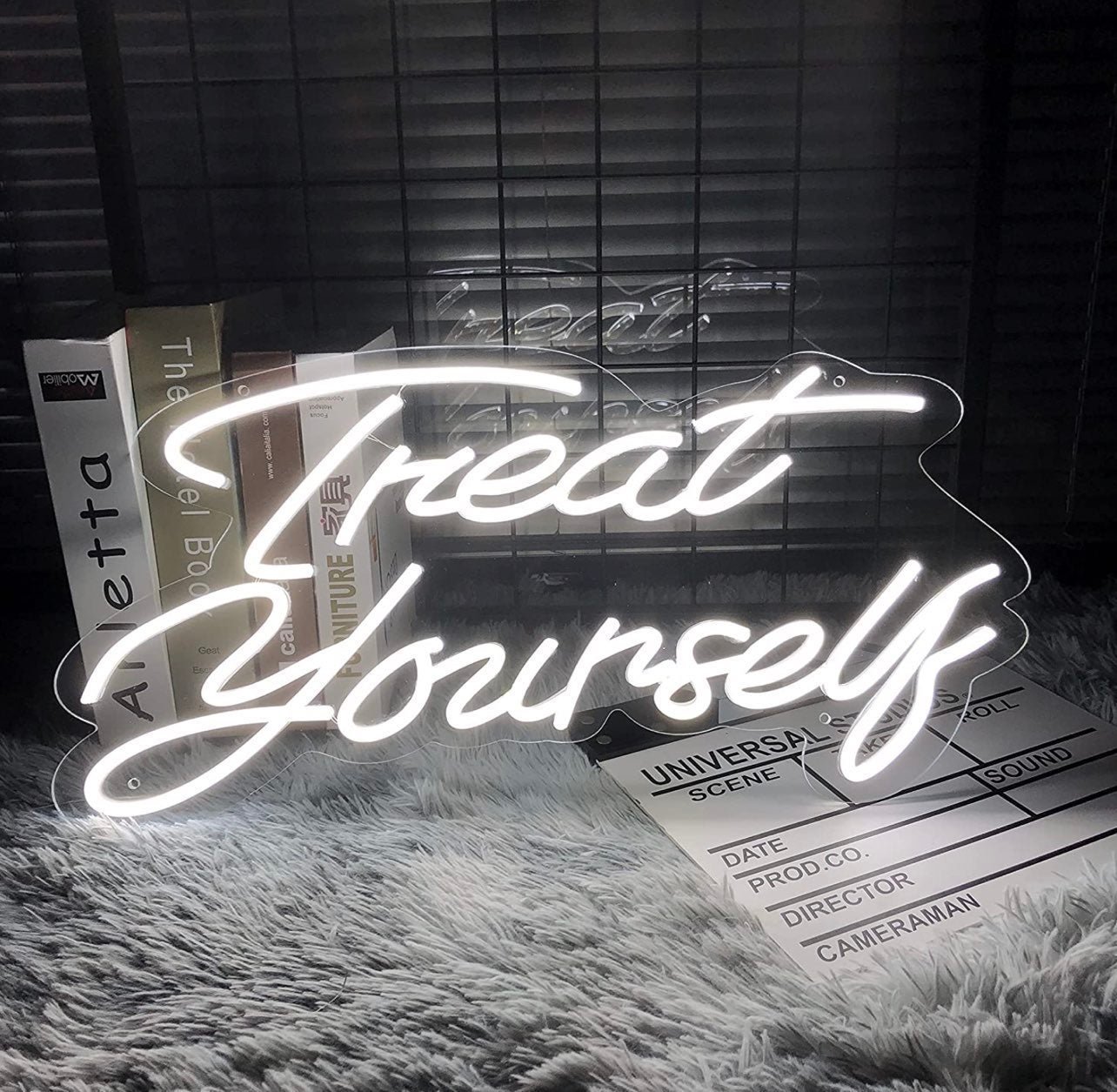 Bright Hanging “Treat Yourself” LED Light Sign Decoration