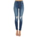 Sneak Peek Jeans Women's 9/29 High Rise Button Fly Distressed Whiskers Denim NEW