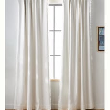 New Anthropologie Luxe Linen Blend Blackout Curtain Window Panel White 50x84