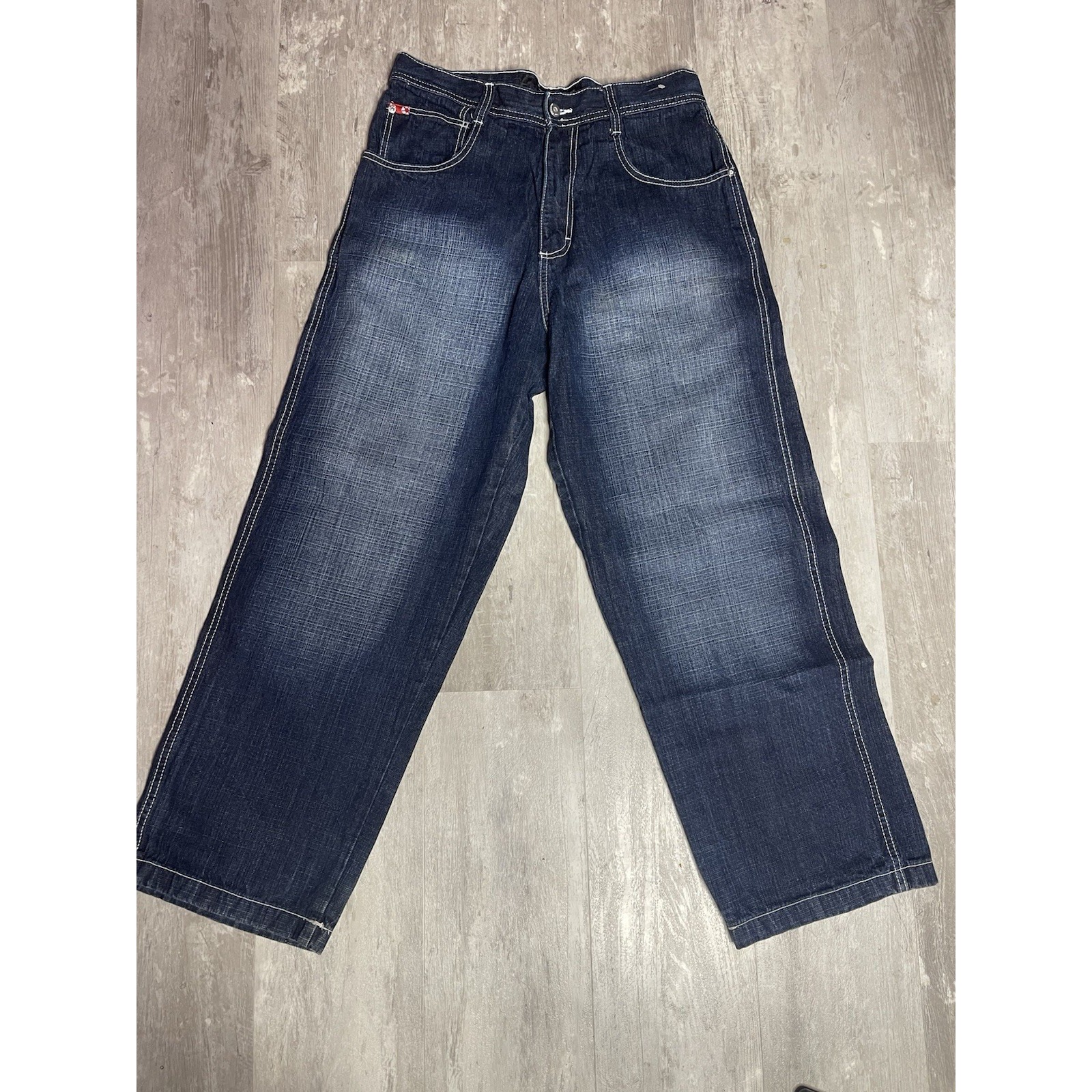 Men's 30x31 Southpole Wide Leg Red Tab 3180 Jeans Vintage Y2K Blue Grunge