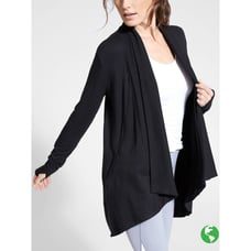 Athleta Pranayama Wrap Black Cardigan Sweater Womens X-Small Loungewear Workout