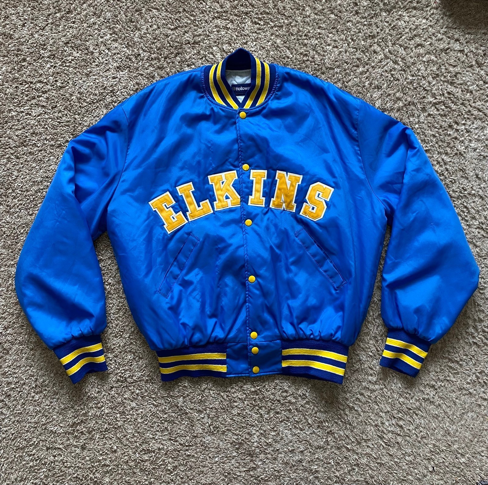 Vintage 90’s Elkins High School Satin Jacket Travis Scott Jordan 1 Low Men’s XL