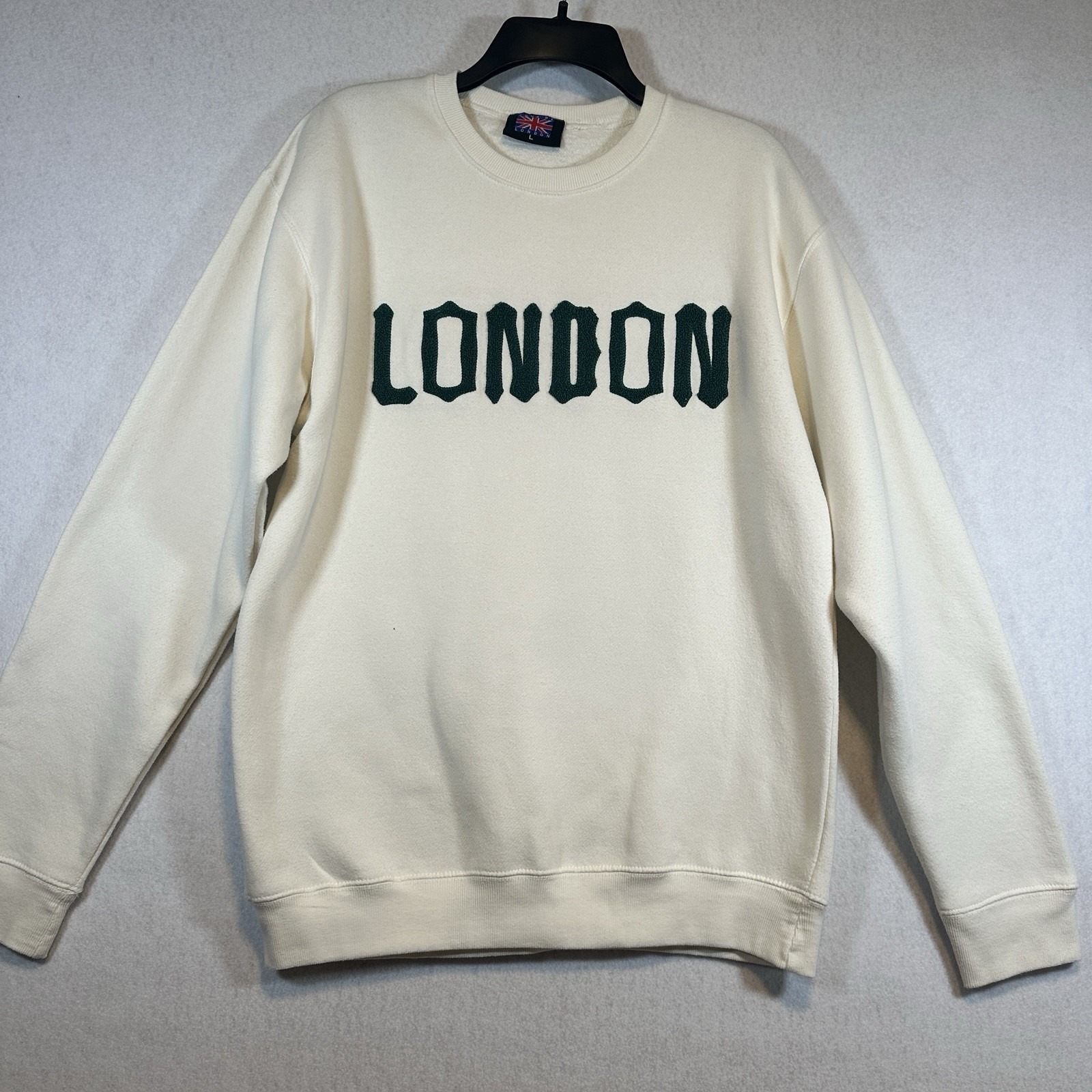 Tour De London London Sweatshirt with Green Lettering Size Large