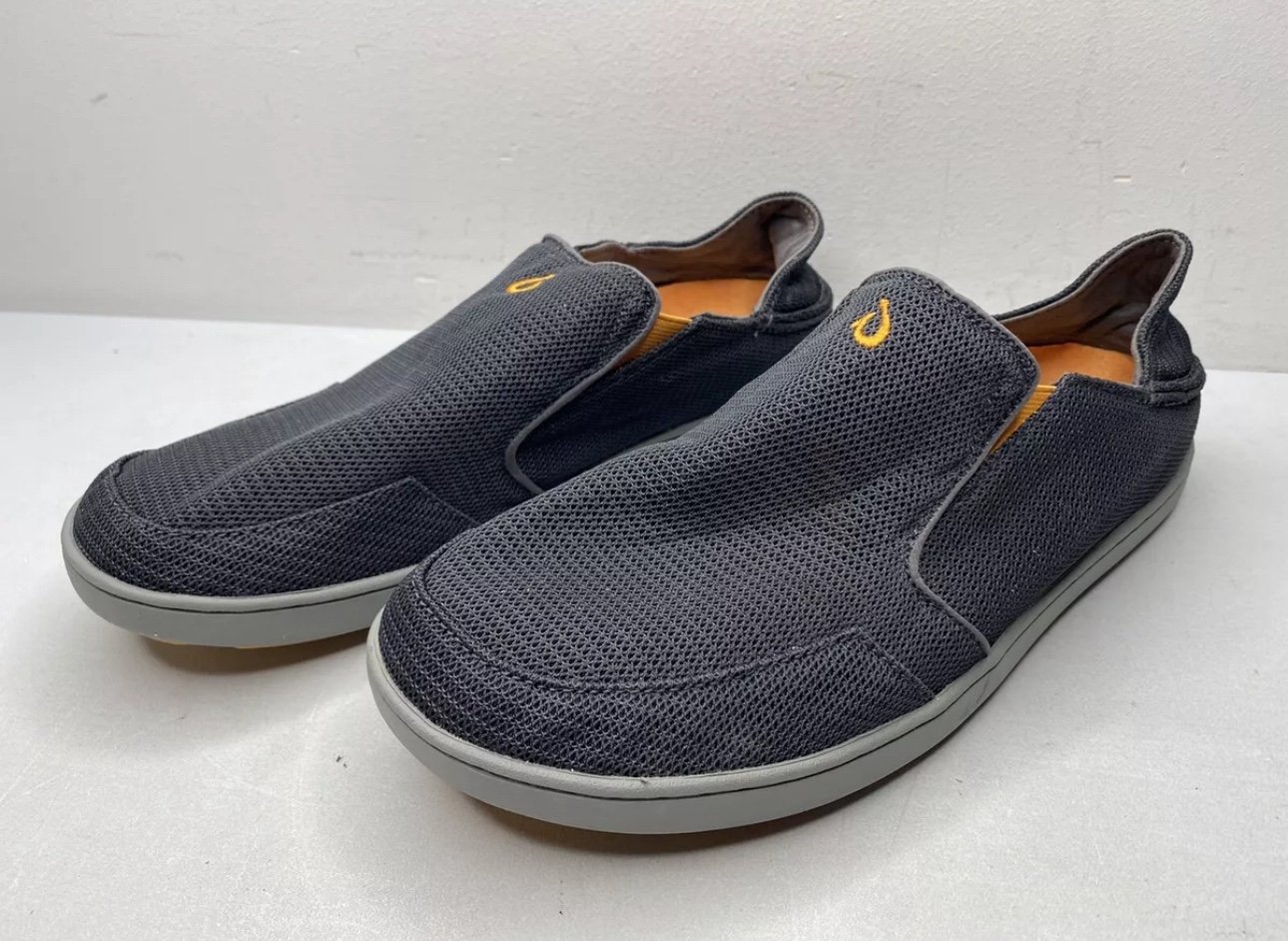 Olukai Mens Nohea Mesh 10188-4242 Low Top Round Toe Gray Slip On Shoes Size US 9