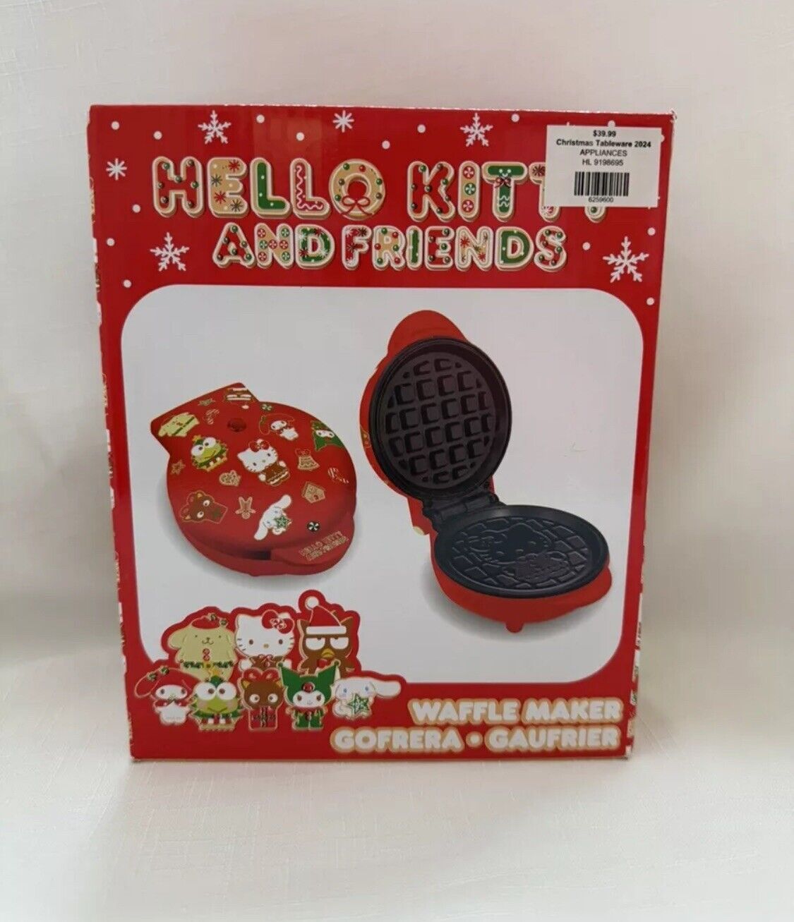 Hello Kitty Waffle Maker Non Stick Plates Easy Cleanup Holiday Design
