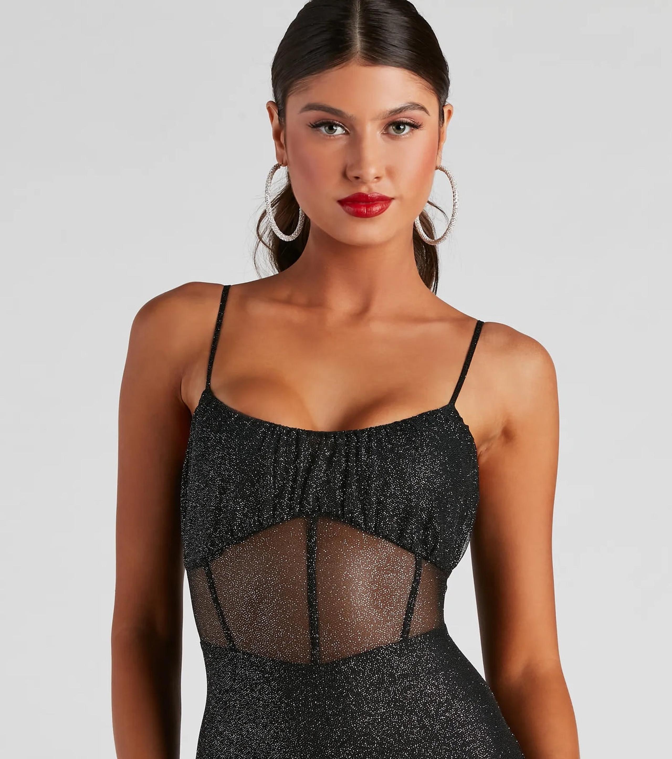 Black sparkly Windsor dress #glamour