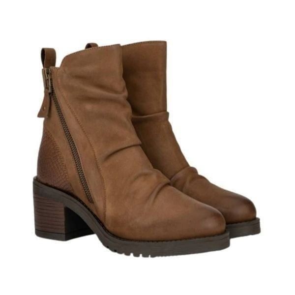 VINTAGE FOUNDRY CO Charlotte Brown Ankle Boots Size 7.5