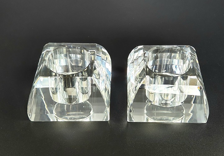 Vintage Oleg Cassini Crystal Candle/Votive Holder - Set of 2