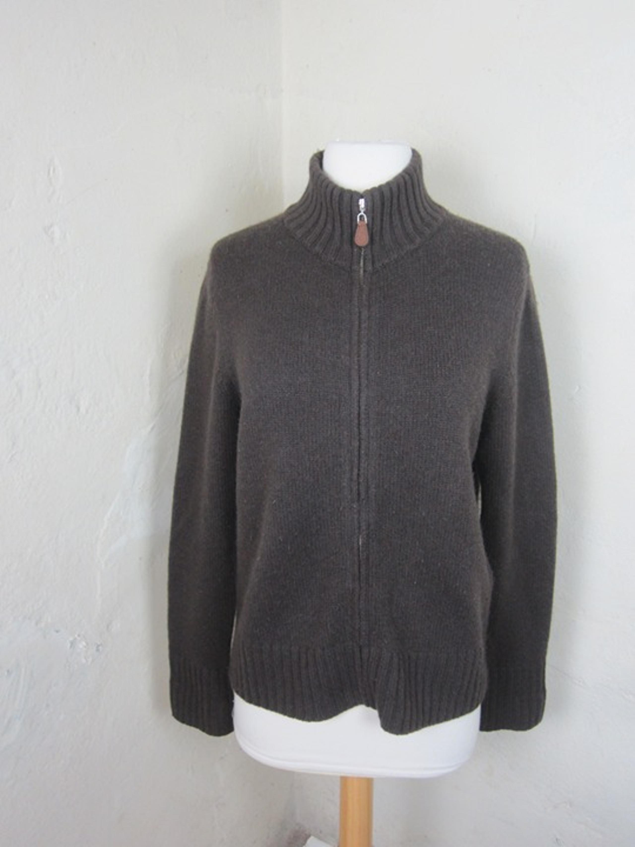 Women's Celeste Cashmere Sweater Brown Full Zip M