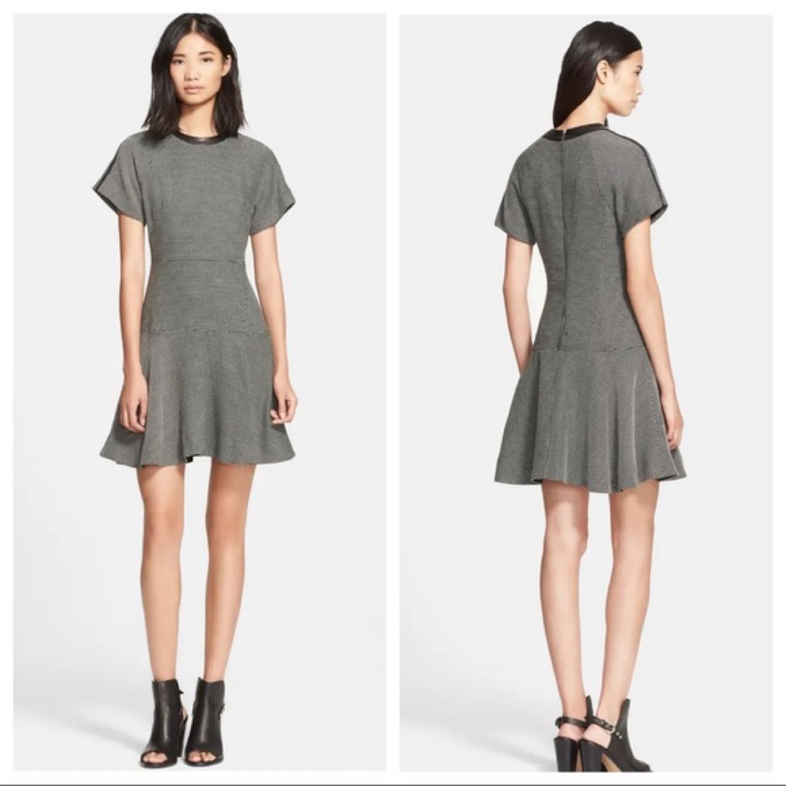 Dress Rag & Bone Watson Flared Micro Houndstooth Dress | OO