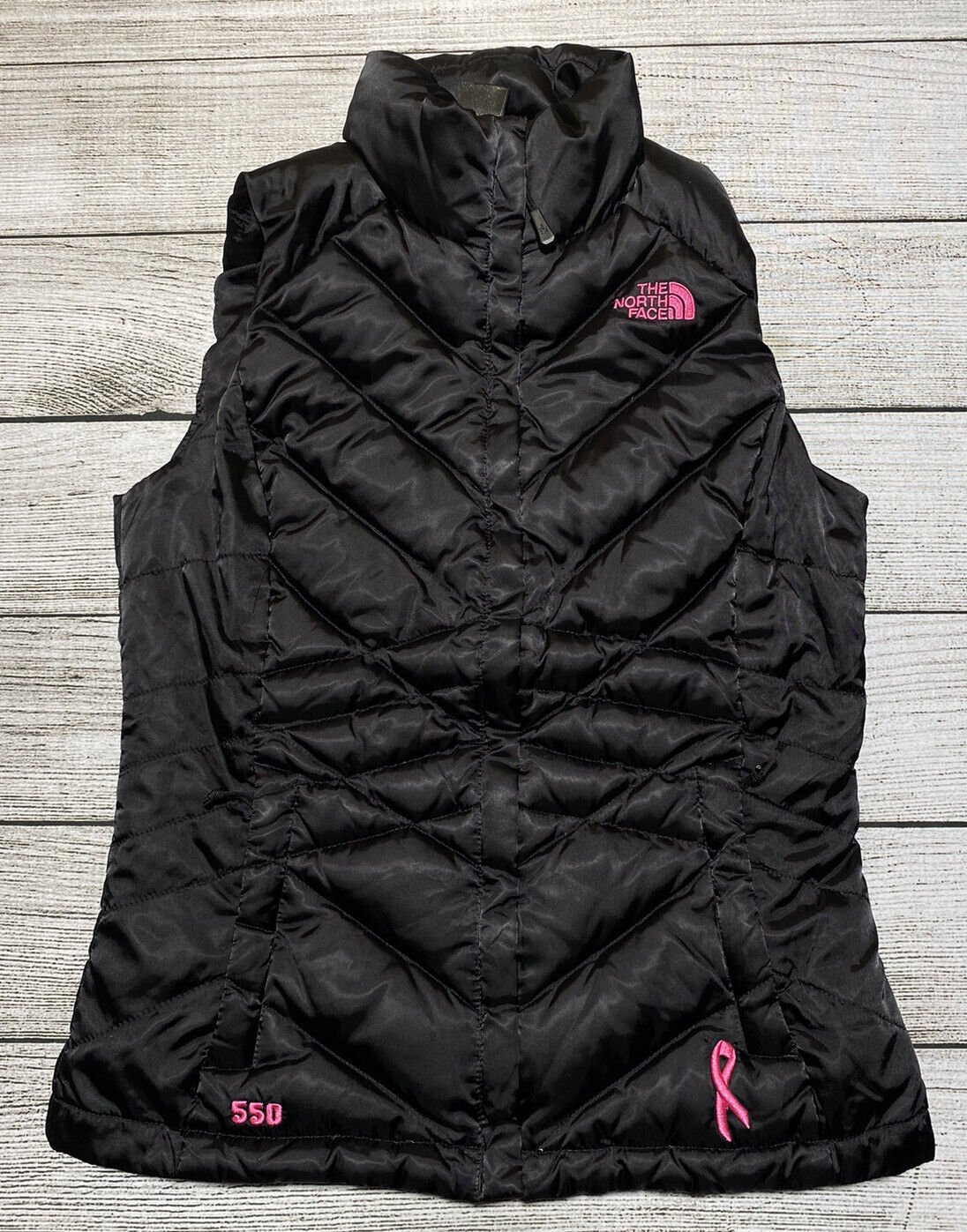 The North Face Women’s Goose Down 550 Puffer Vest Black XS Breast Cancer
