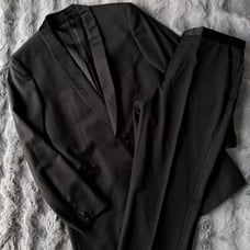 HUGO BOSS Tuxedo Suit Set, XL Equivalent, Black Formal, Top and Bottom