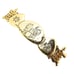 Vintage Large Scooter Paris Hair Clip Barrette GoldTone Etruscan Style 3.75”