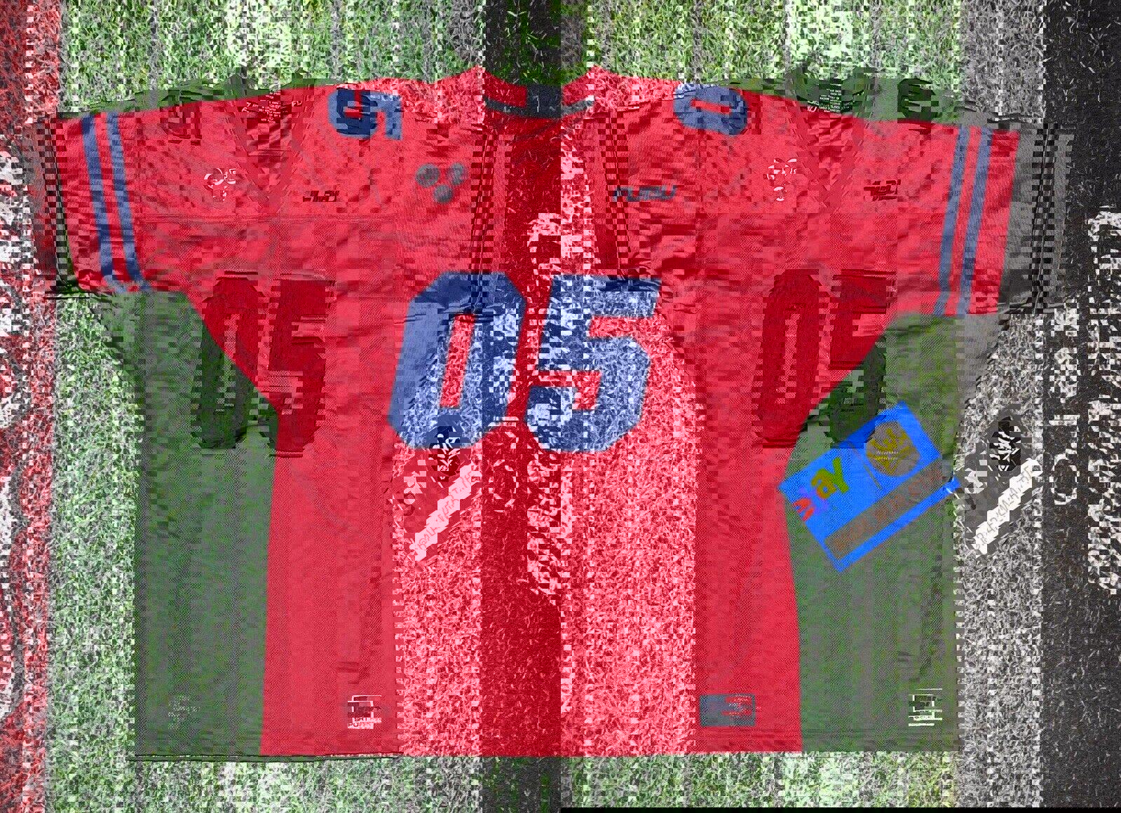 Vtg Fubu League Sport Mens 05 Classic Edition XL Red Navy Jersey