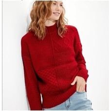 American Eagle Women's Size XS Long Sleeve Ribbed Mock Neck Sweater Red NWT