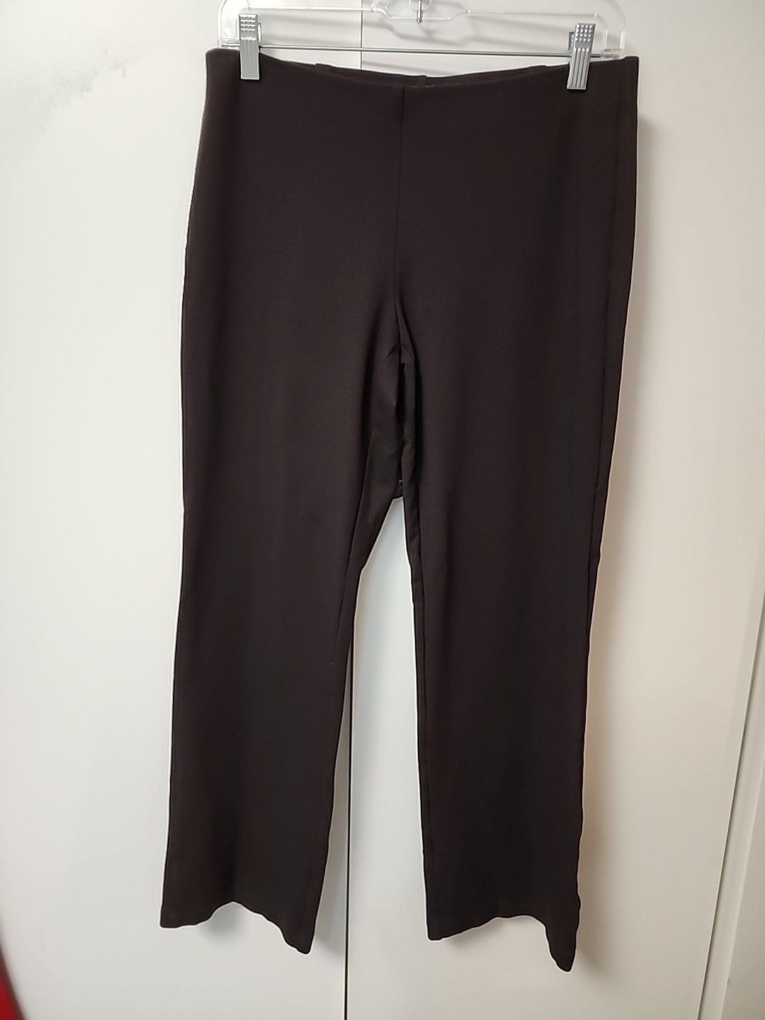Eileen Fisher Womens Brown Pant Small Petite Knit Straight Lagenlook Minimalist