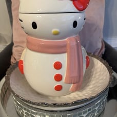 Hello kitty snowman cookie jar
