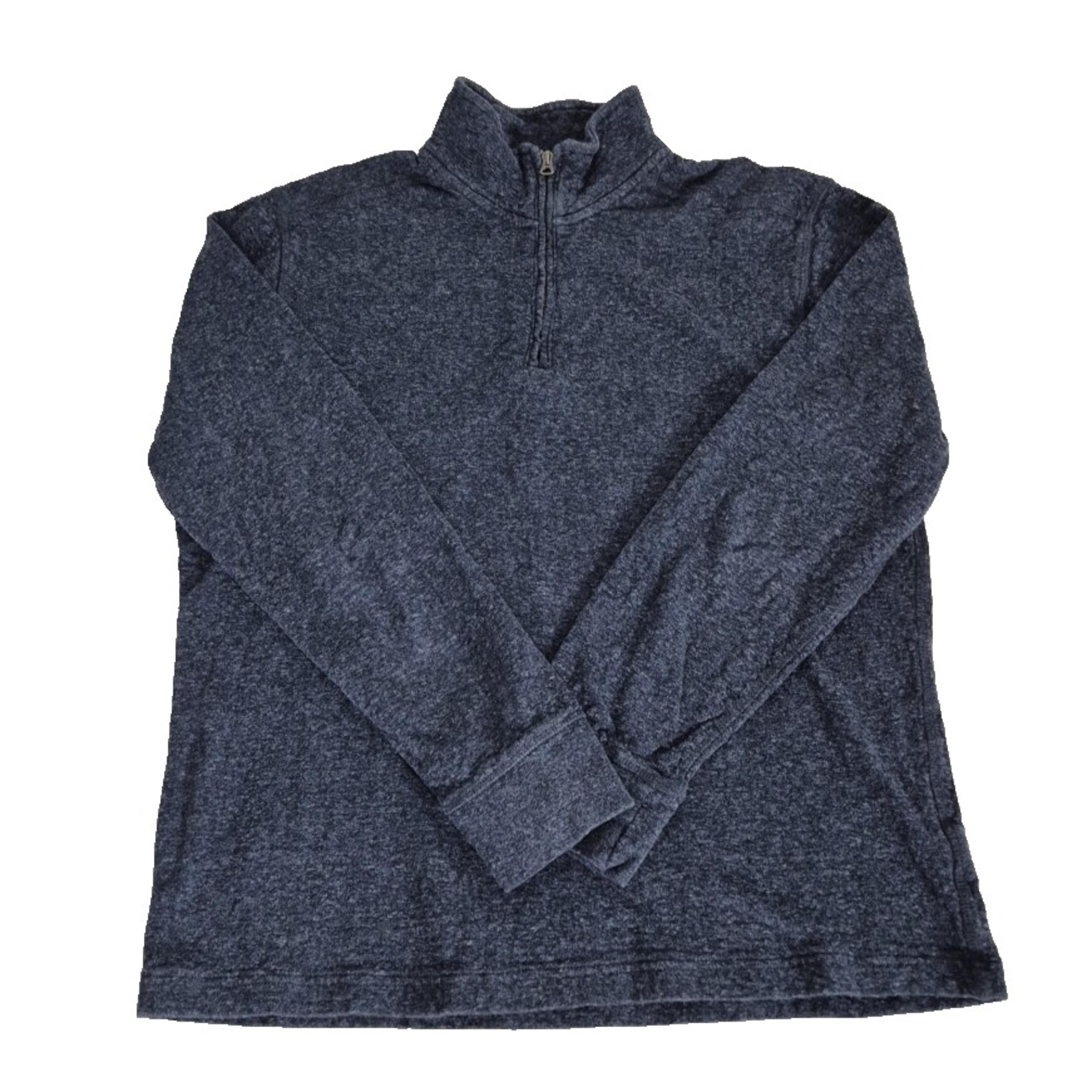 J Crew 1/2 Zip Sweater Mens Large Blue Double Knit Long Sleeve Pullover