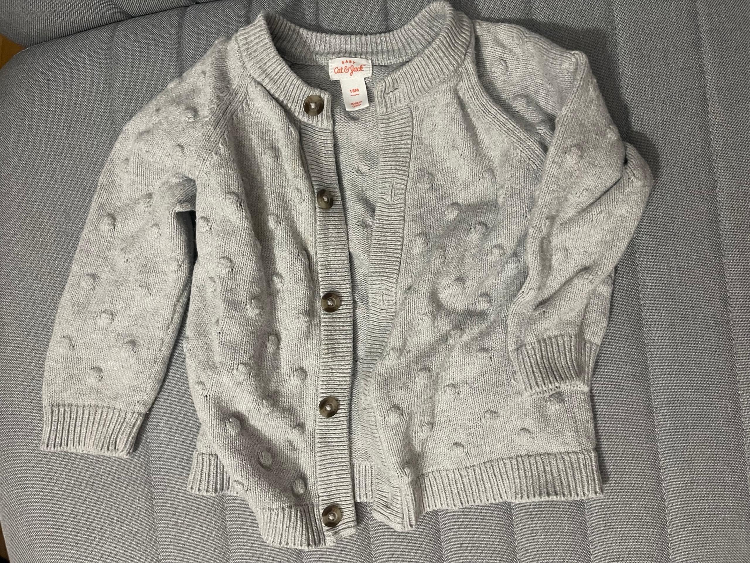 18m Cat & Jack Bubble Cardigan - Gray