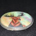 Belt Buckle - Buck - Etched in Mother of Pearl - Metal Backing