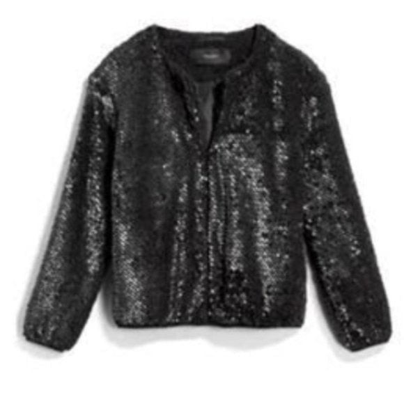 Vero Moda Starlight Jacket Black Sequin Teddy Bomber