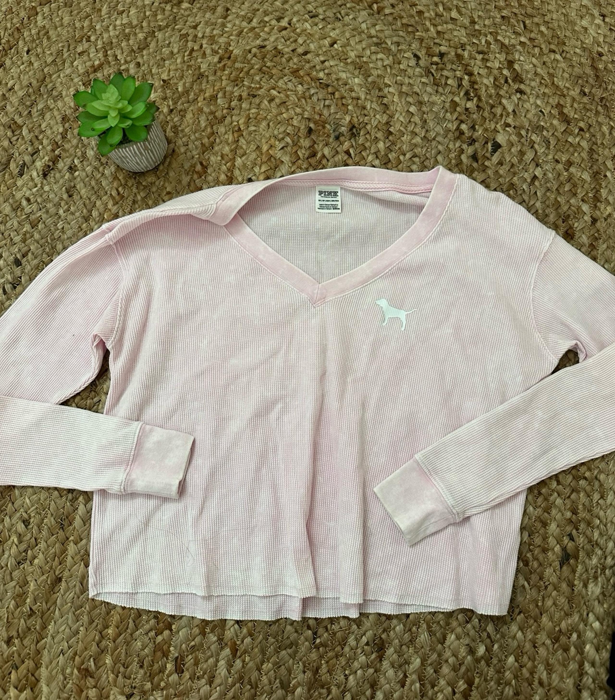 PINK KNIT V NECK TOP