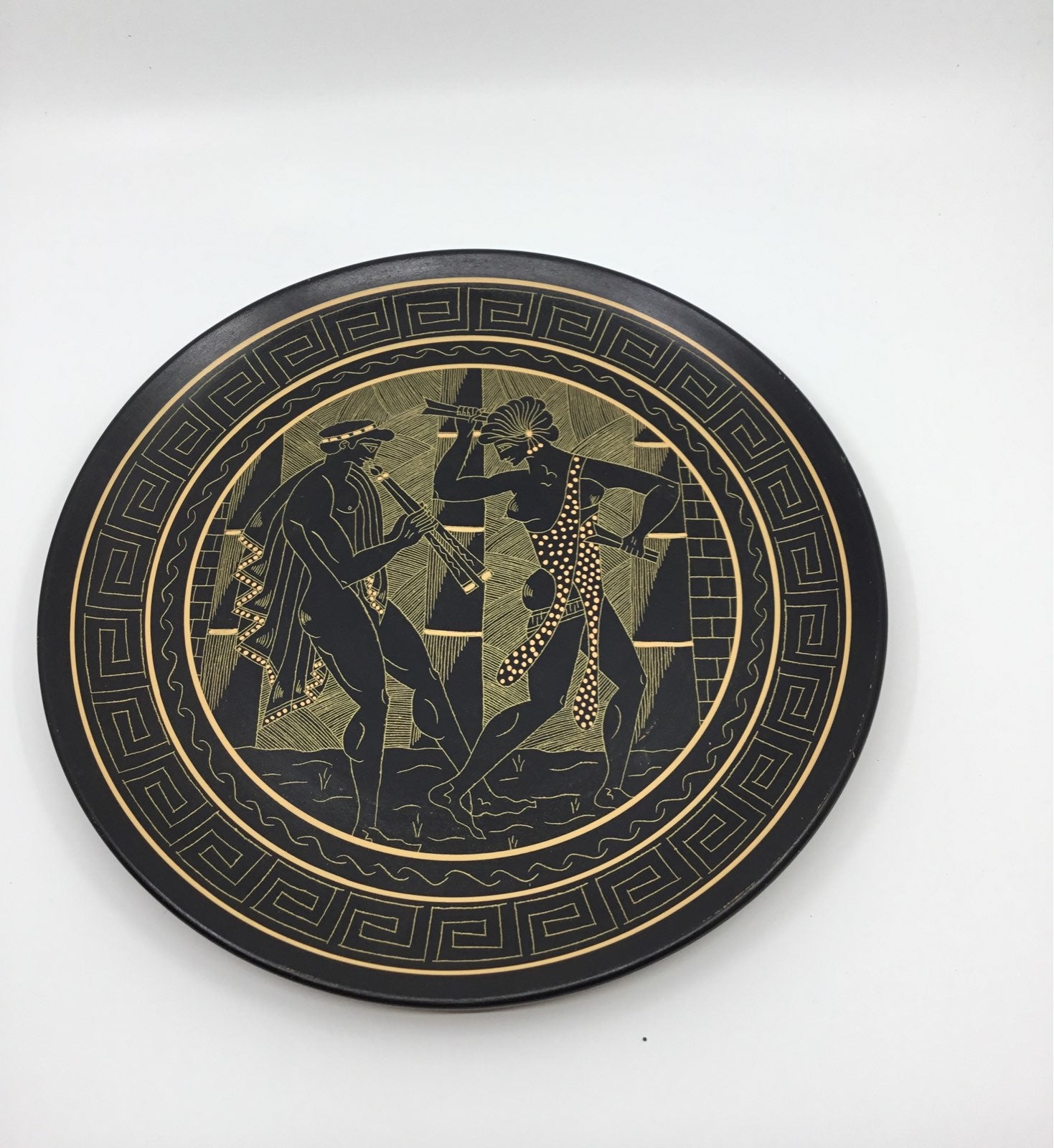 Greek Handpainted Terractta Clay Wall Plate