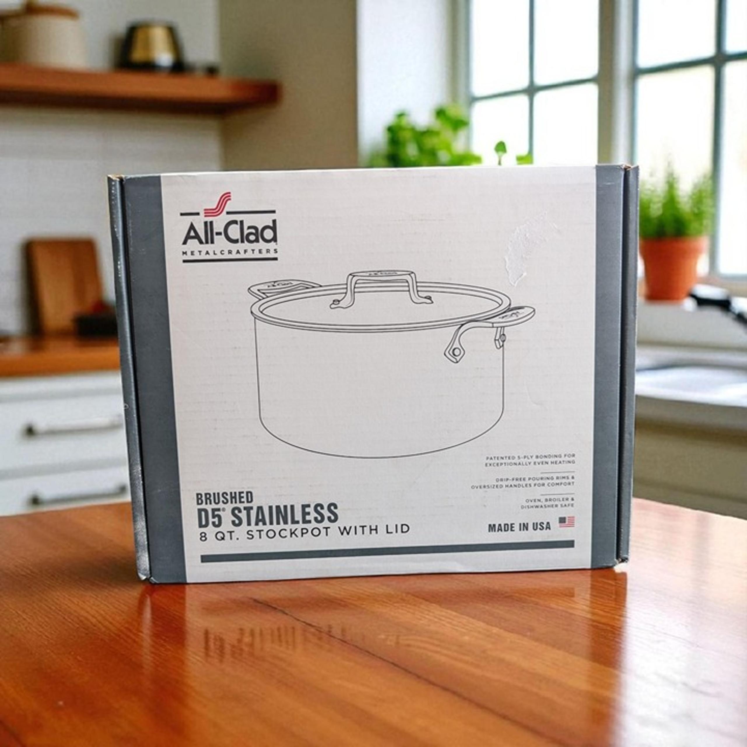 All-Clad D5 Brushed Stainless 8-Quart Stock Pot with Lid - USA Made