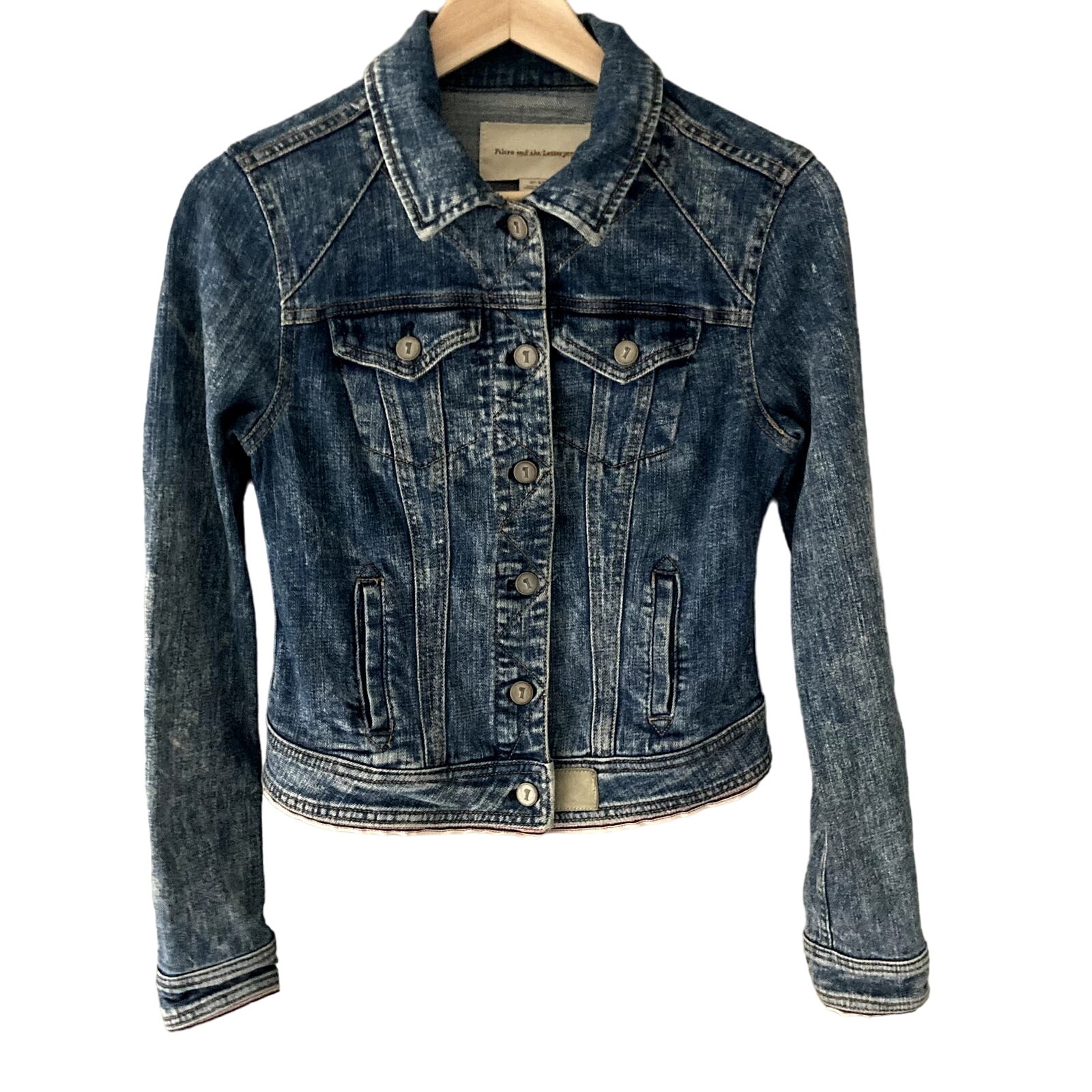 Pilcro and the Letterpress Anthropologie Denim Jacket - Ribbon Trim - XS