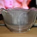 Clear Lead Glass Basket cut ridged Edge Floor Light Shade Globe 1930-1940