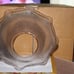 Clear Lead Glass Basket cut ridged Edge Floor Light Shade Globe 1930-1940