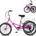 MOONCOOL Pink Adult Folding Tricycle 7 Speed 20/24/26 Inch Adult Tricycle