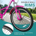 MOONCOOL Pink Adult Folding Tricycle 7 Speed 20/24/26 Inch Adult Tricycle