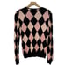 Victor Costa Occasion Embellished Harlequin Cardigan - Black/Pink - XS