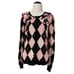 Victor Costa Occasion Embellished Harlequin Cardigan - Black/Pink - XS