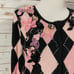 Victor Costa Occasion Embellished Harlequin Cardigan - Black/Pink - XS