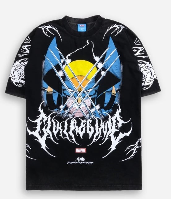 WOLVERINE METAL CORE AMERICAN CLASSIC OVERSIZED TEE IN VINTAGE BLACK