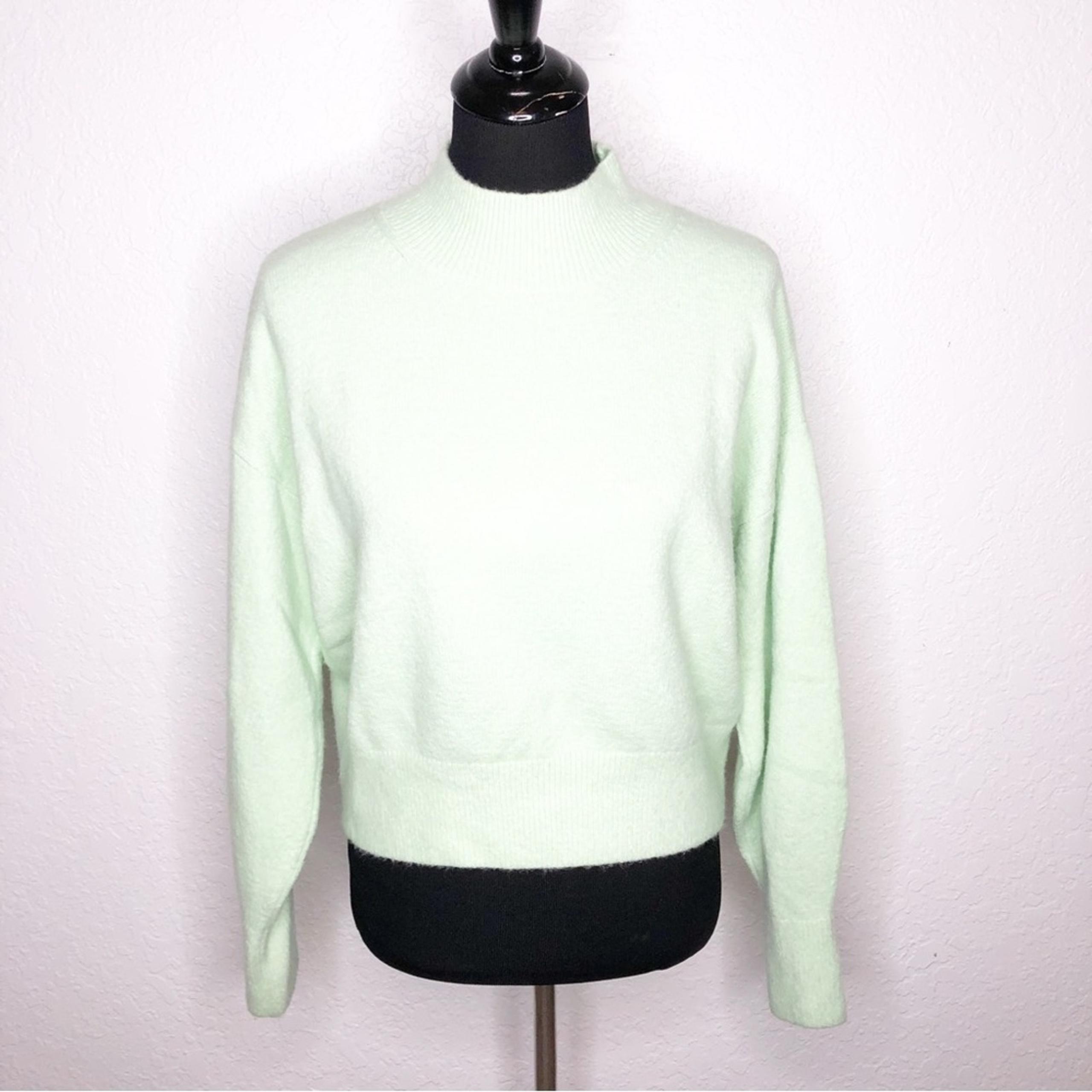 & Other Stories light green mock turtleneck wool blend sweater size Medium