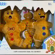 Bark Box Happy Howlidays Holidays Crumbles Gingerbread Family Plush Dog Toy