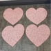 NEW 4 PINK GOLD BEADED HEART CHARGERS PLACEMATS VALENTINE