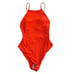 Andie Swimwear Asbury Ribbed One Piece Swimsuit Sz Large Womens Orange High Neck