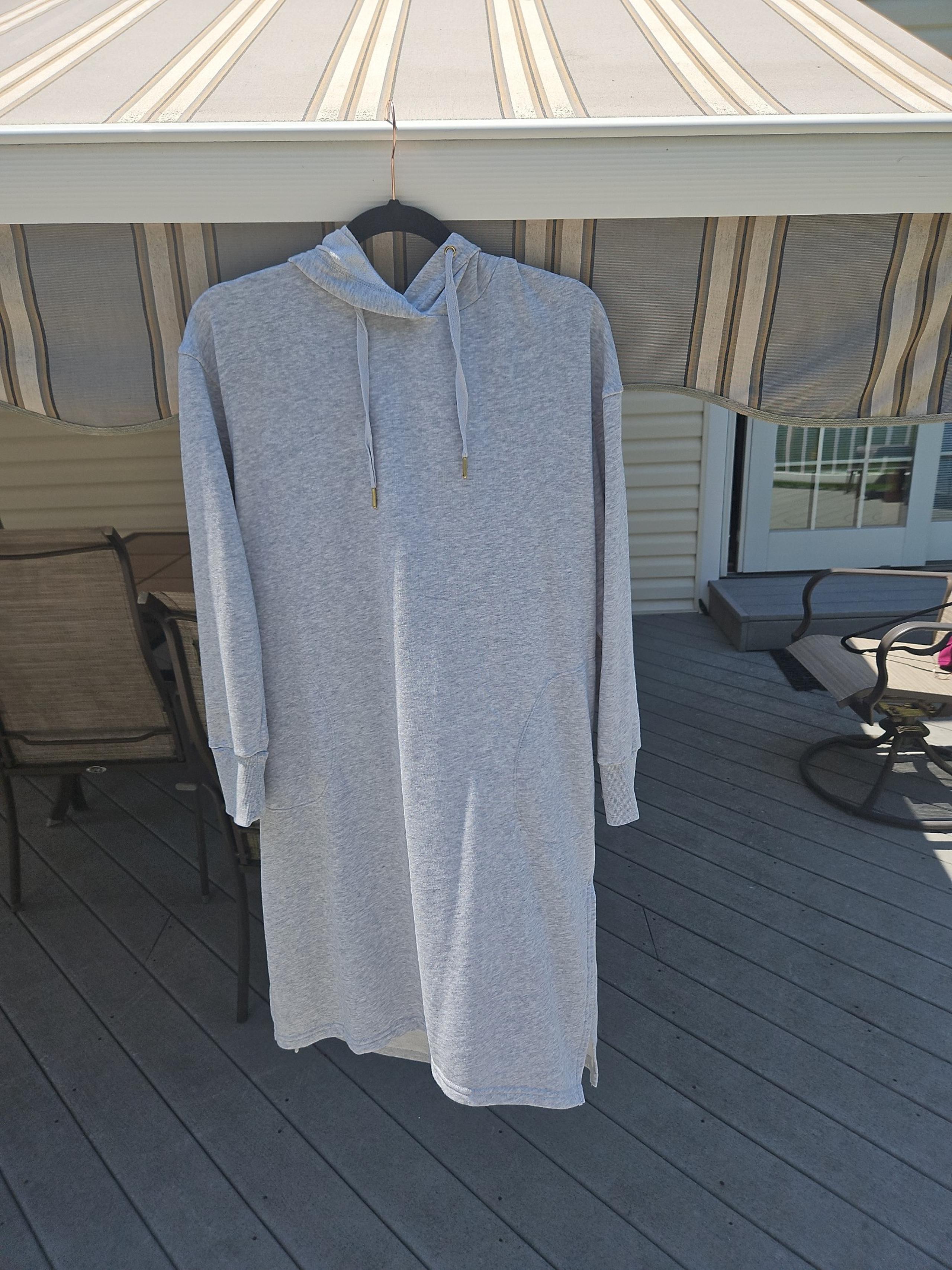 OLD NAVY Dress MEDIUM French Terry, 2 Pockets, Drawstrings, Lite Gray- Like New