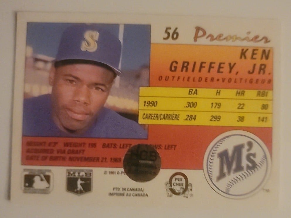 Ken griffey jr 91 opee-chee autograph certified! Near mint or better!