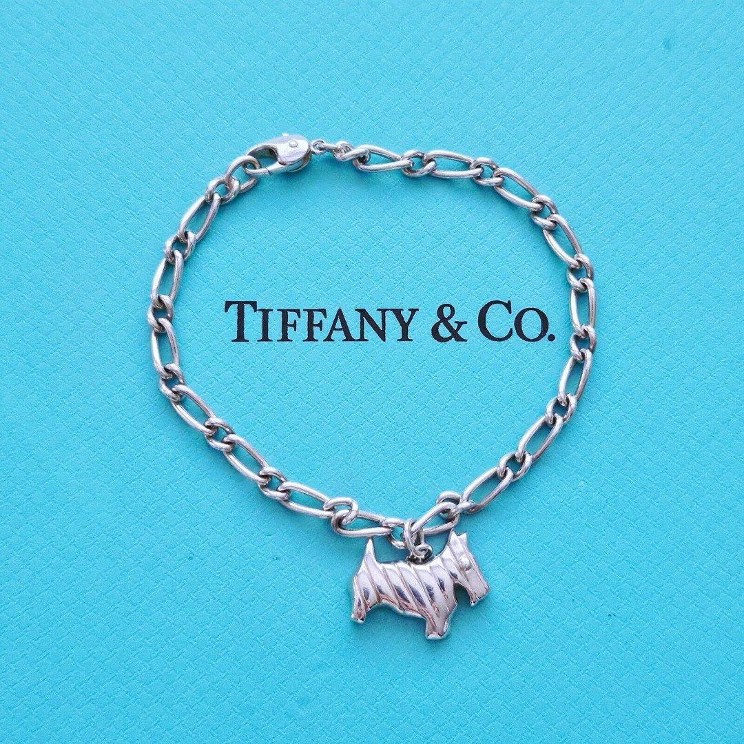 RARE Vintage 1991 Tiffany & Co. Scottish Terrier Dog Sterling Silver Bracelet